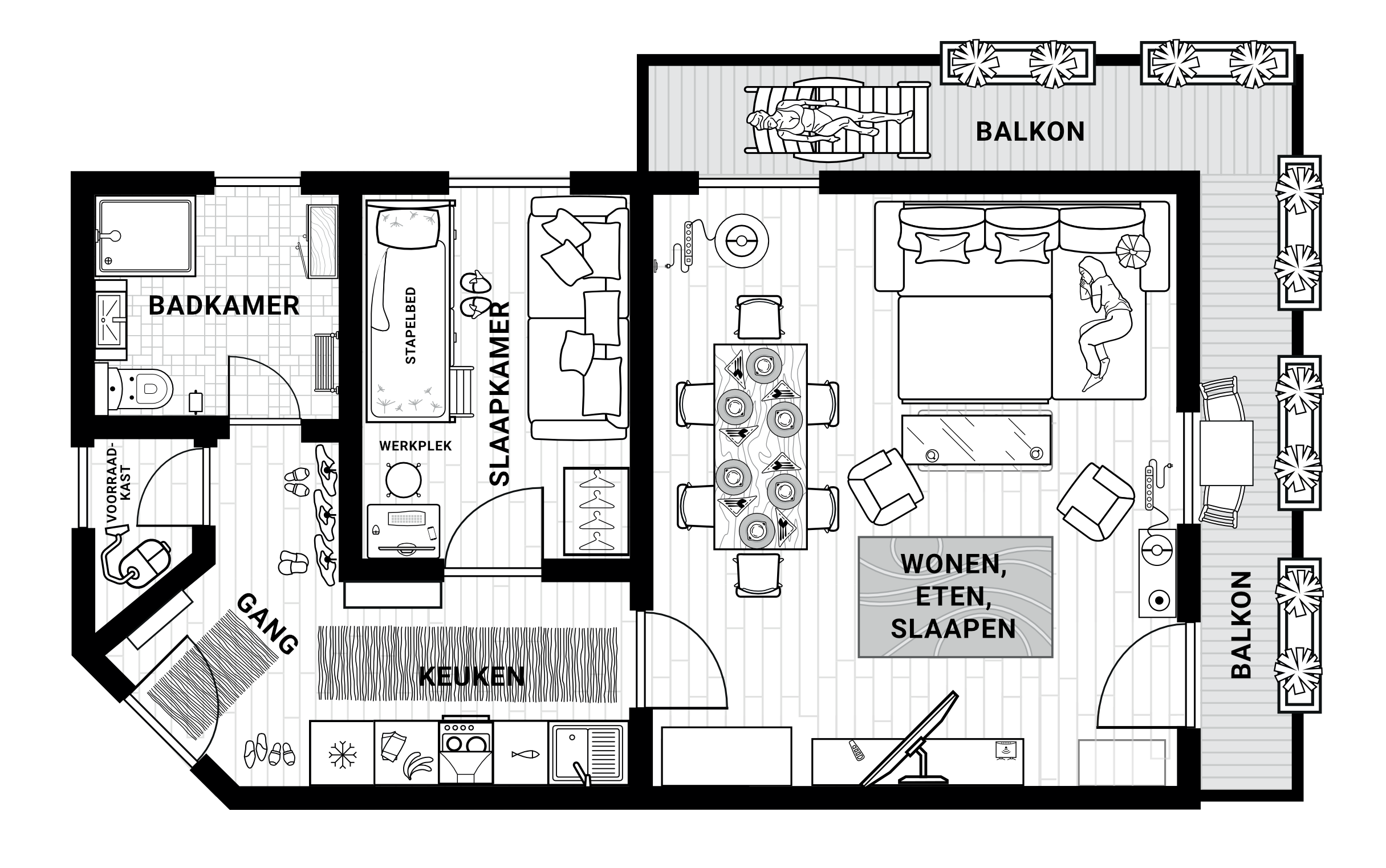 Plattegrond van vakantieappartement Hauzenberg