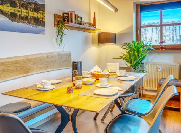 Essbereich in der Ferienwohnung „Hauzenberg“ 