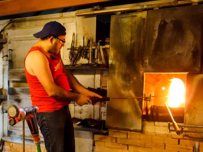 Glasherstellung in der Weinfurtner Bergglashütte bei Freyung