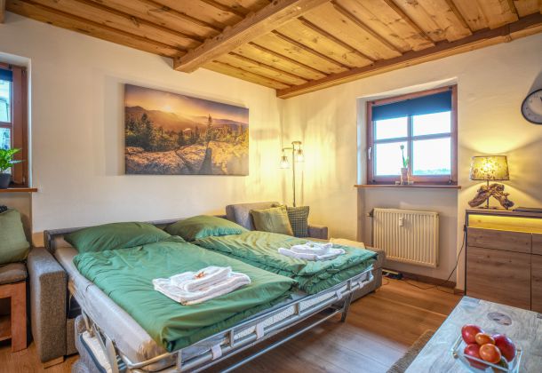 Ausziehbares Klappsofa für 2 Personen im Wohnzimmer