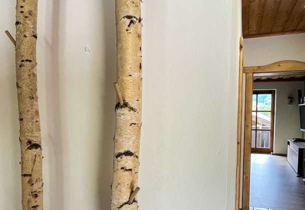 Birkenstamm-Garderobe