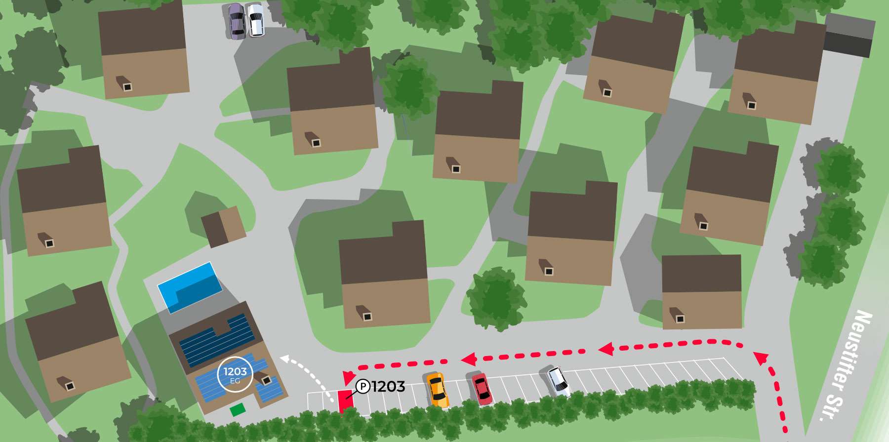 Parkplatz Ferienwohnung Freudensee