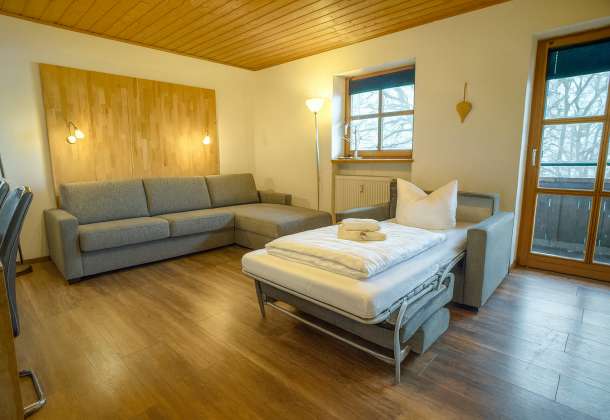 FeWo Wohnzimmer mit Einzelschlafsofa